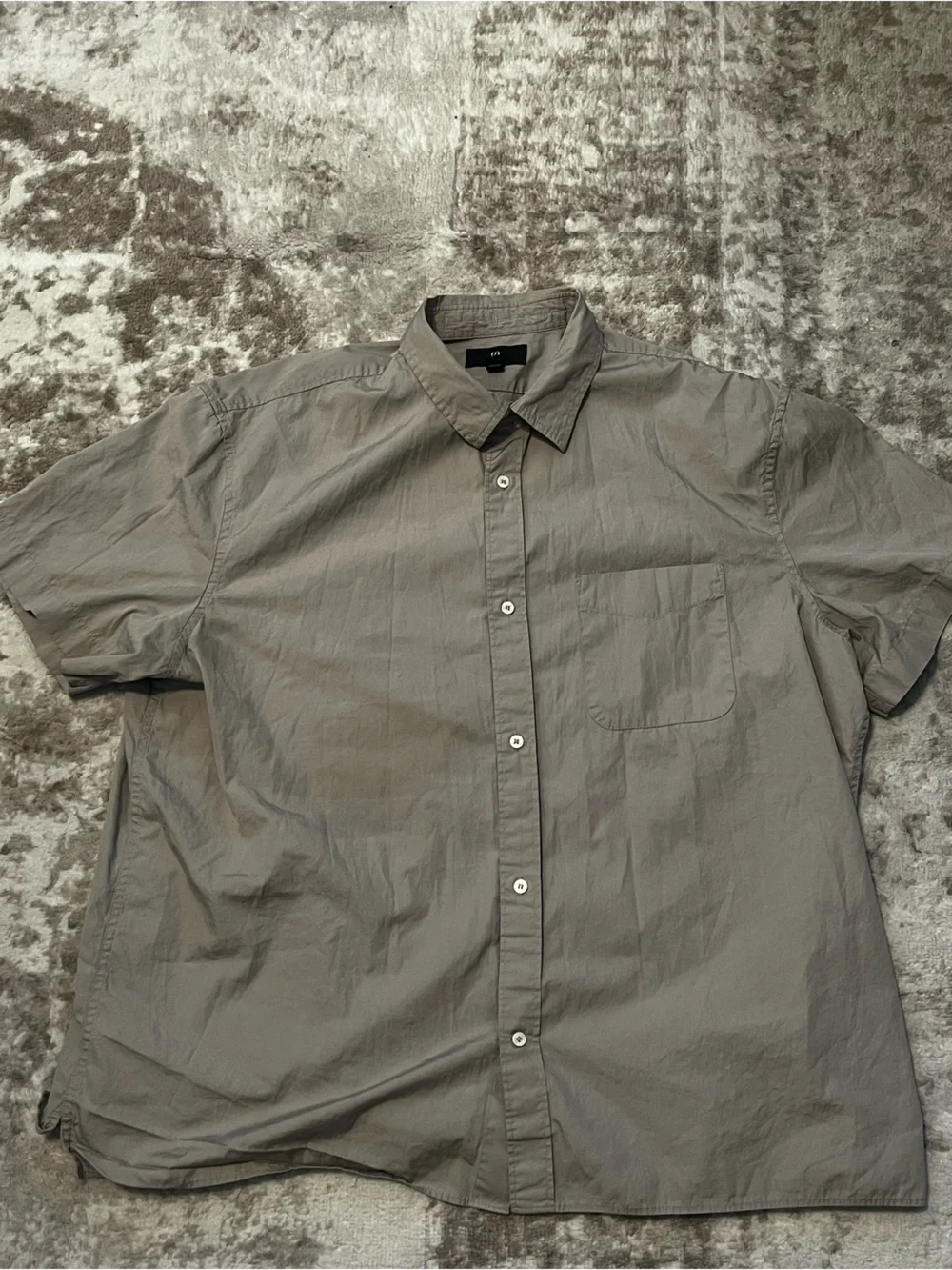 Banana Republic Mens XXL Short Sleeve Button Up Shirt Beige Standard Fit